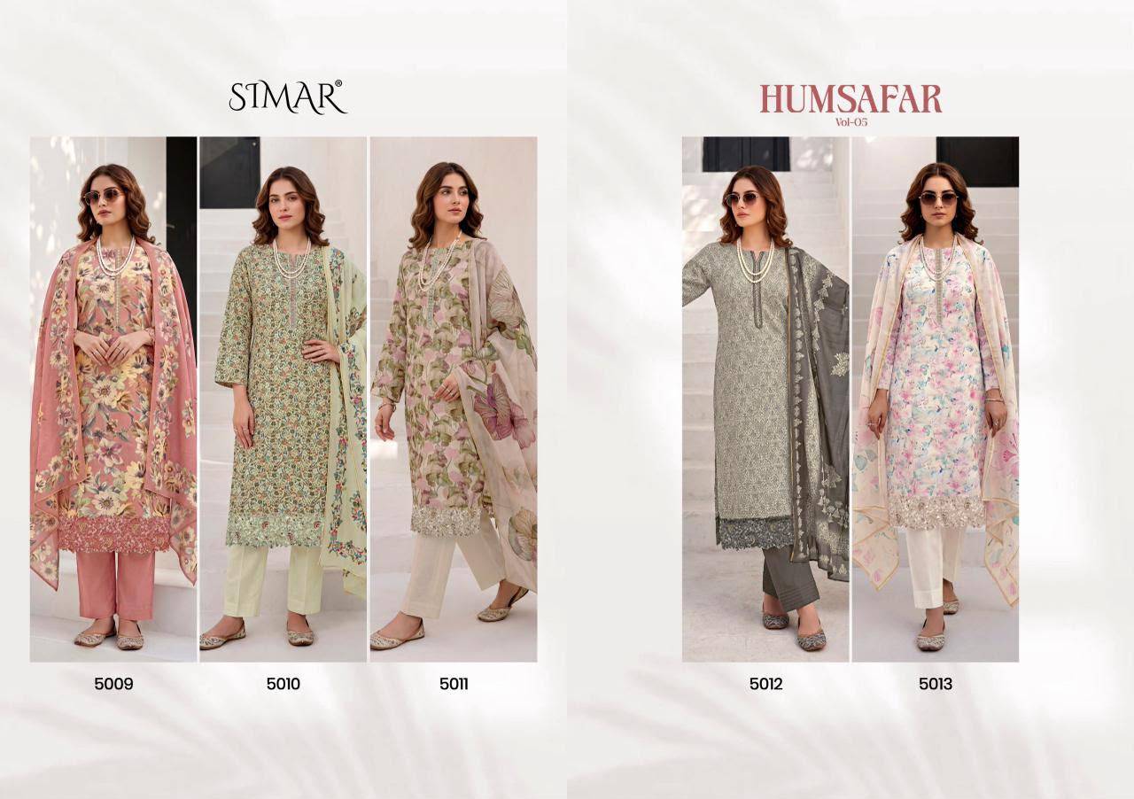 Humsafar Vol 05 By Glossy 5009 To 5013 Series Beautiful Colourful Viscose Dresses At Wholesale Price